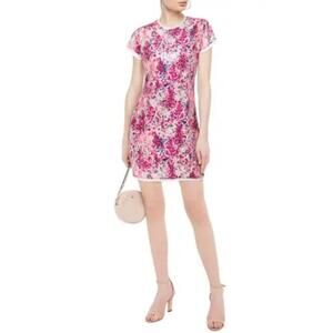 Rachel Zoe Lili Dress Pink Sequined Jersey Cap Sleeve Mini Dress Dress Sz S